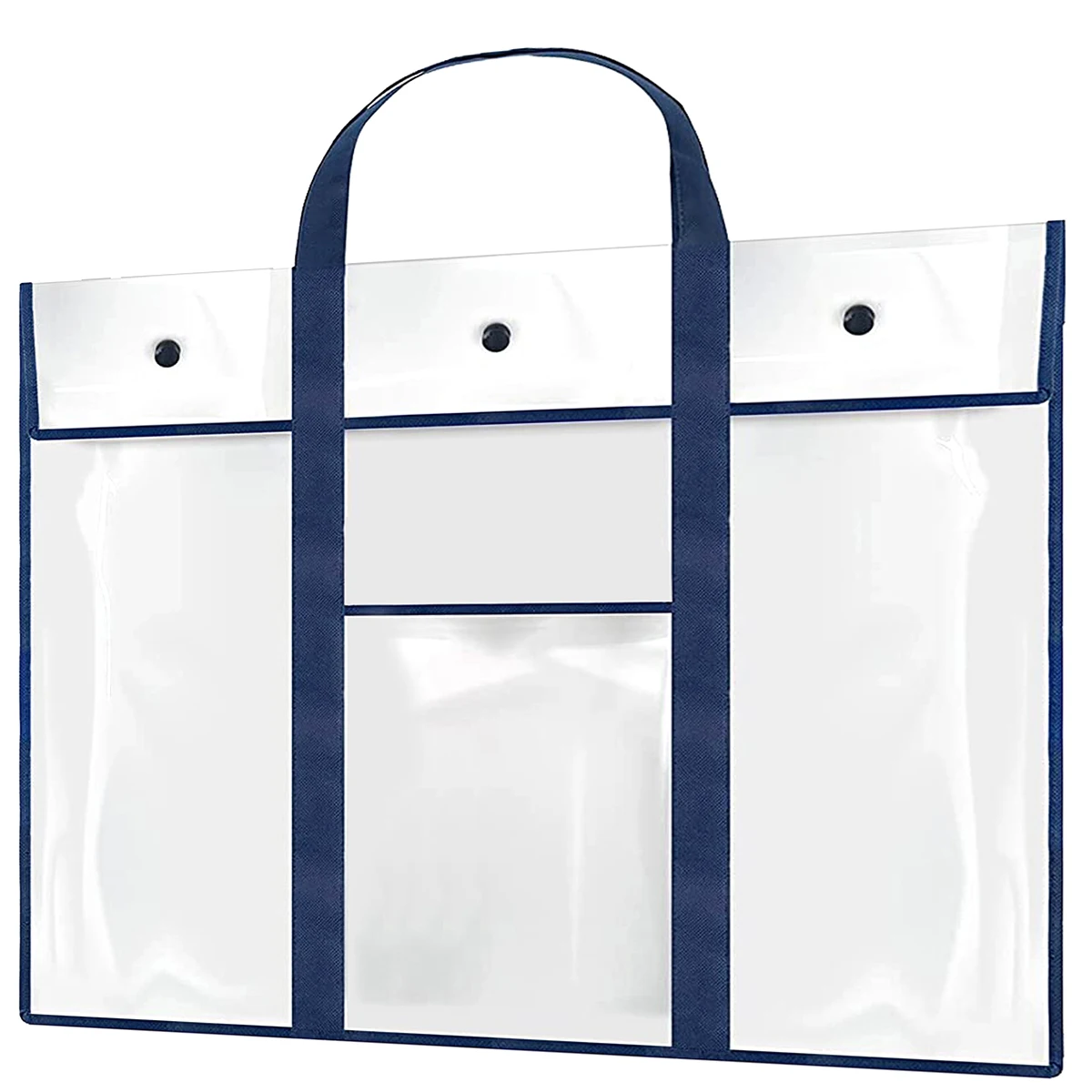 Poster Bag Clear PVC Art Portfolio Container Portable Bulletin Board Holder with Handle Pocket Multipurpose Poster for Students