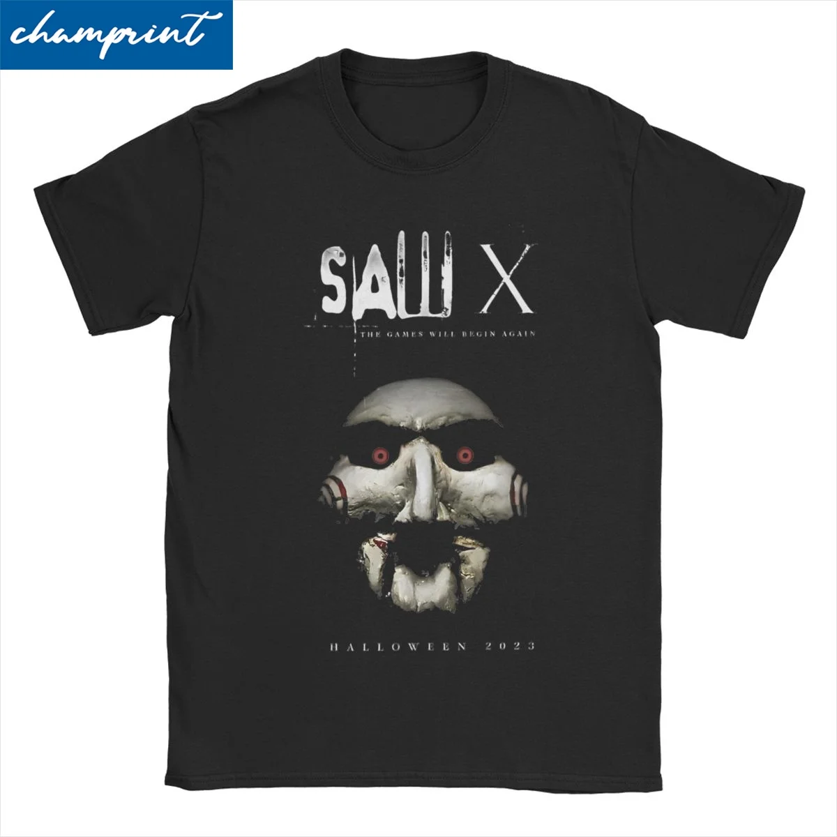 Uomo donna Saw X Halloween Horror Movie magliette SAW Head sleeve 100% cotone impressionante girocollo T-Shirt stampa T-Shirt