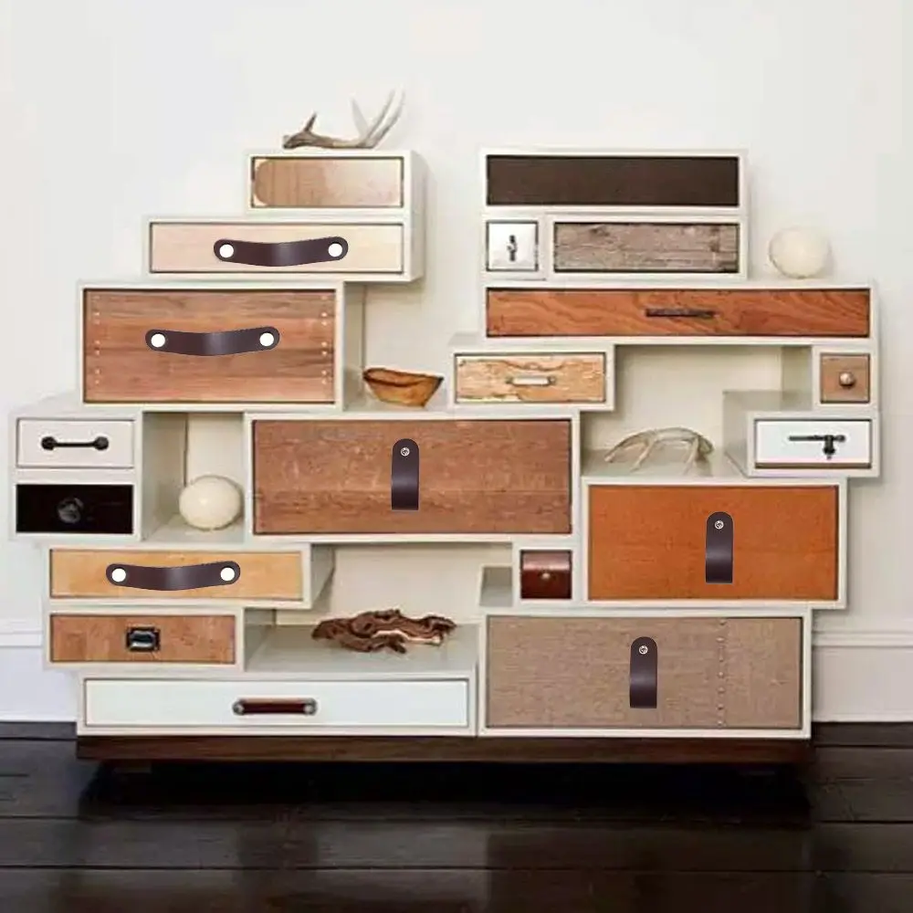 Furniture Modern Style Kitchen Wardrobe Cabinet Hardware Soft Door Pulls Furniture Knobs Drawer Handle Leather Handle