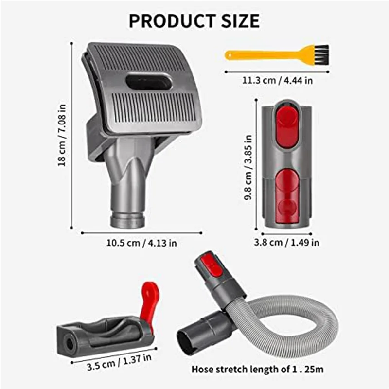 فرشاة كلب BBNV-Groom لمحول مكنسة دايسون الكهربائية لدايسون V15 V12 V11 V10 V8 V7، مرفق فرشاة شعر الكلاب الأليفة متينة