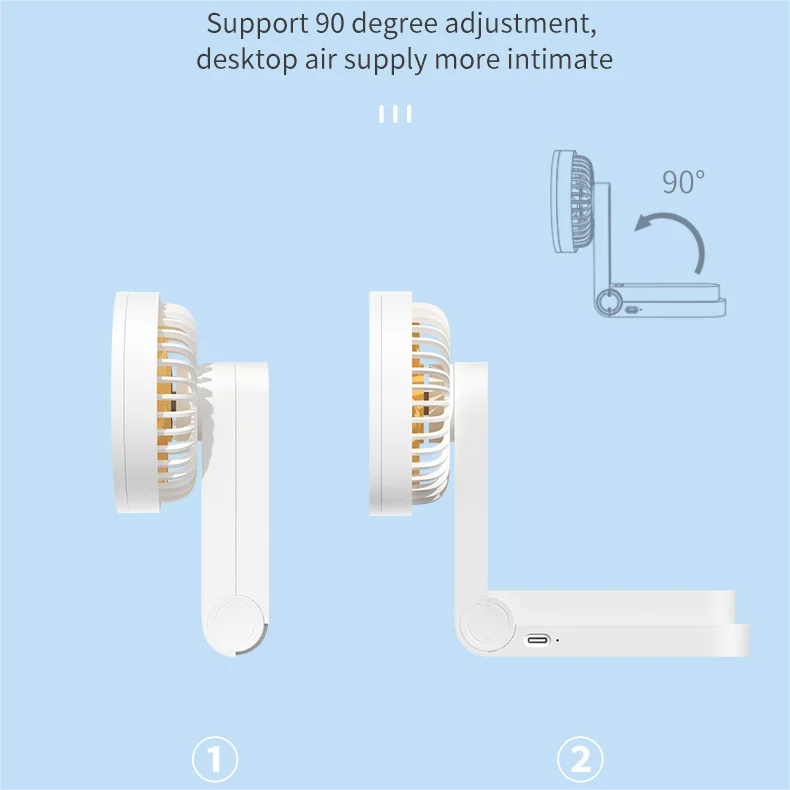 Ventilateur intégré portable, aste par USB sous mA, troisième vitesse, vent fort silencieux, adapté à la maison et au camping