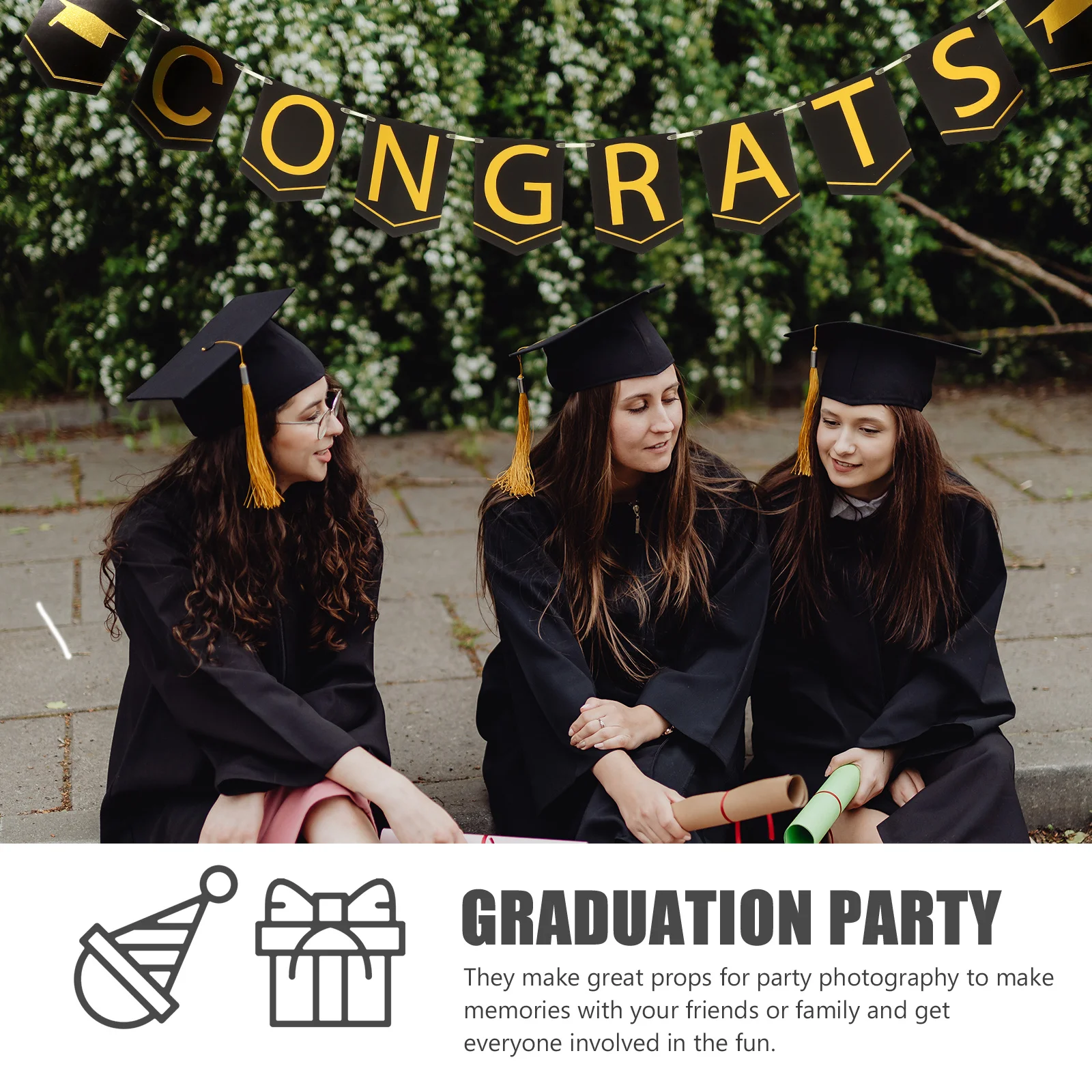 

1 Set Graduation Decoration Supplies, Grad Decorations, Congrats Banner, Grad Balloons, Party Hanging Ornaments, Photo Props,