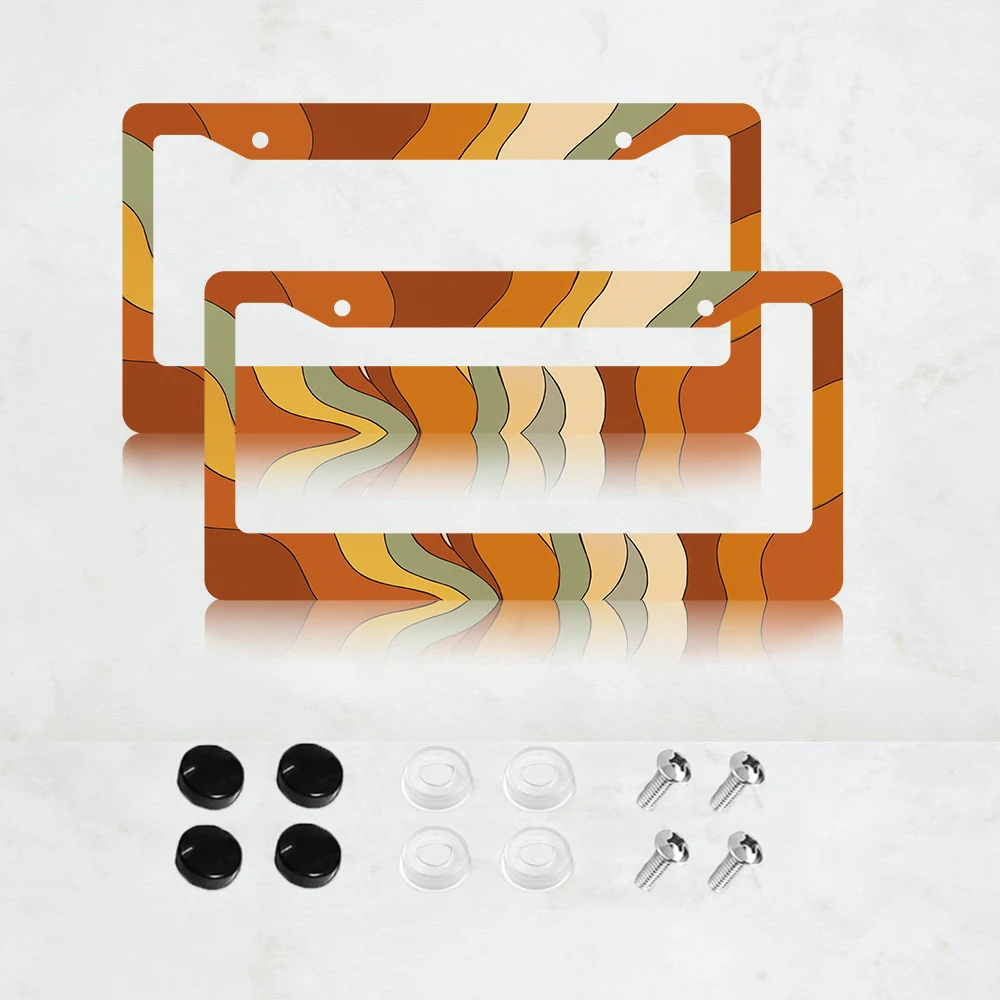 

Набор из 2-х ретро-рамок для номерных знаков с мультяшным дизайном, 2 отверстия, оранжевый и зеленый алюминий, 6x12 дюймов, с винтами, идеально подходит для декора автомобиля