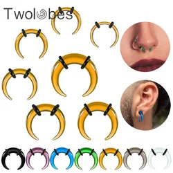 Twolobes 1PC Pyrex Glass Stretching Kits Pincher Taper Buffalo Tunnels Septum Retainers Body Piercing 14G-2G Hypoallergenic