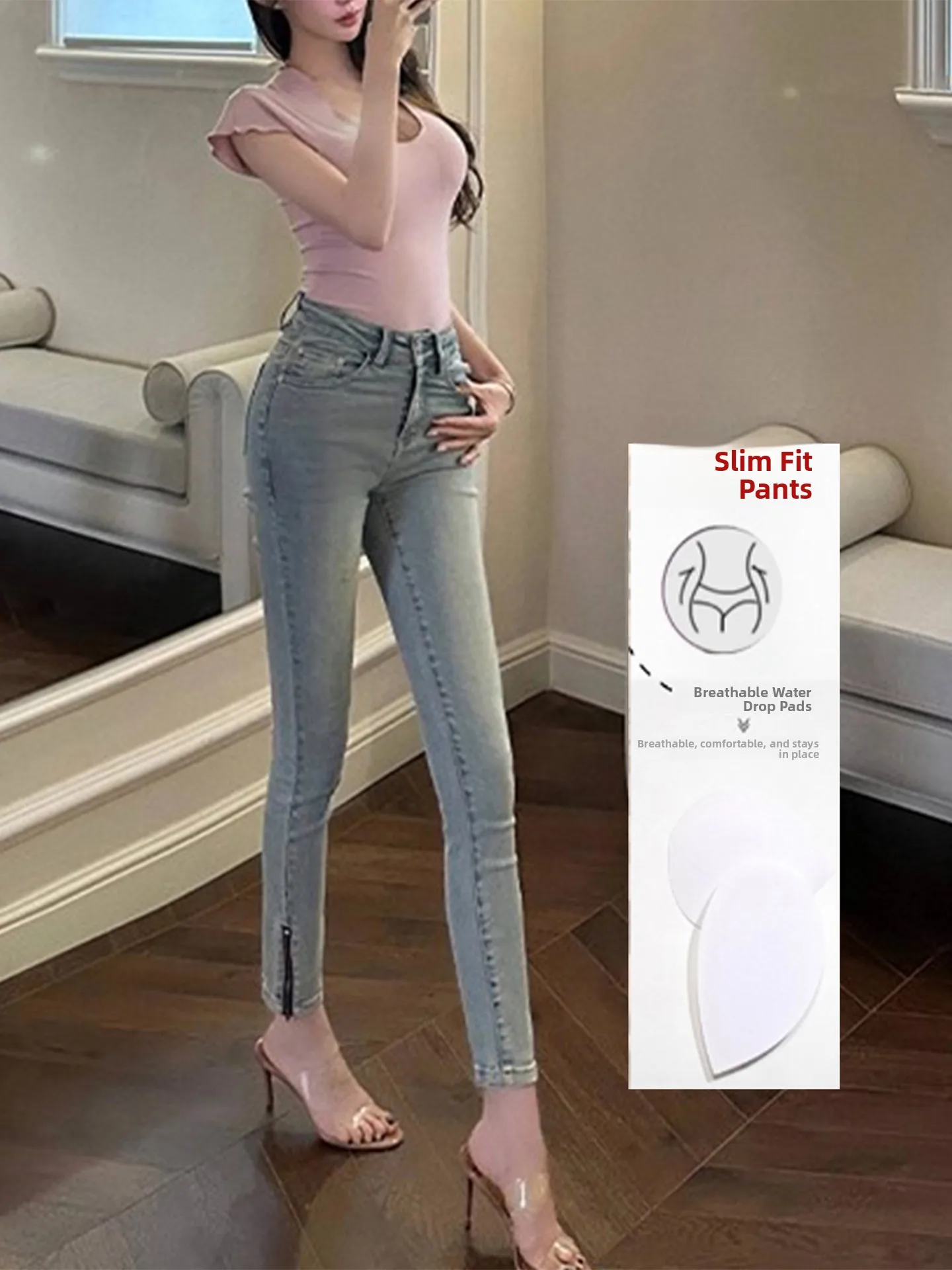 High Waist Retro Fashion Korean Style Tight Jeans Women's plus Size Hip Enhancing Elastic Slimming Pencil Denim Shorts