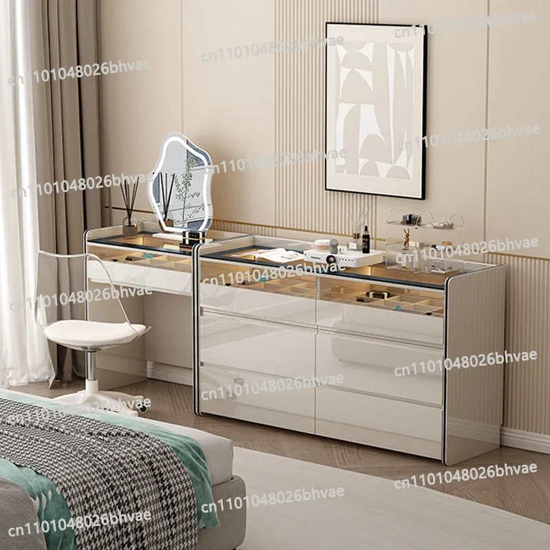

Elegant Luxury Vanity Table Space Saving Vintage Premium Aesthetic Dressers Modern Nordic Make Up Table Living Room Furniture