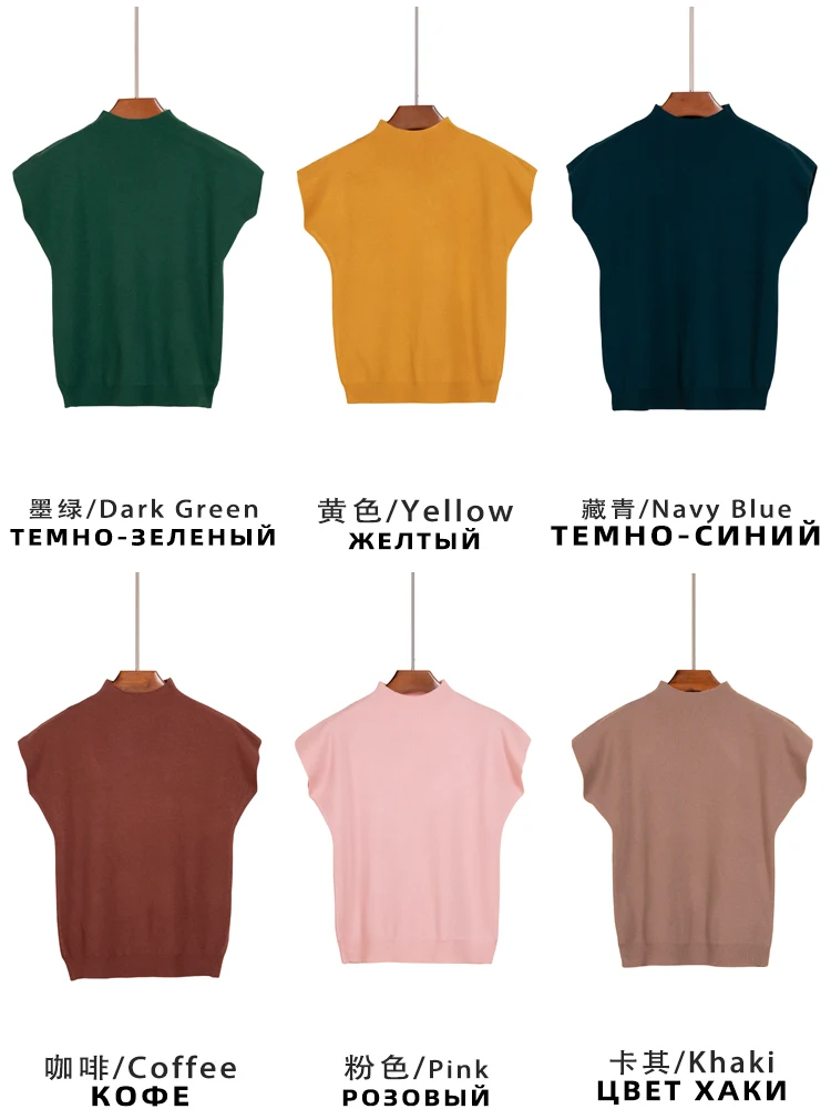 Basic Casual Tank Underwear Thin Knitted Women Clothes 2024 Summer Woman Short Sleeve Tees Tops Striped Casual Female  Jumpers