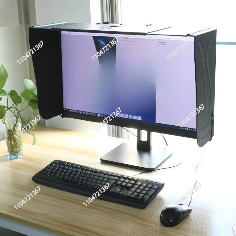 Computer Hood Desktop 41-71cm 17-27-Inch Width Sun Visor Printing and Repairing Design (only Lens Hood)