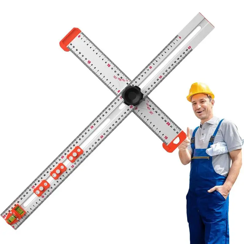 T Square Ruler High Precision Angle Ruler Adjustable two-in-one drilling positioning ruler Aluminum Alloy T Ruler For Carpentry