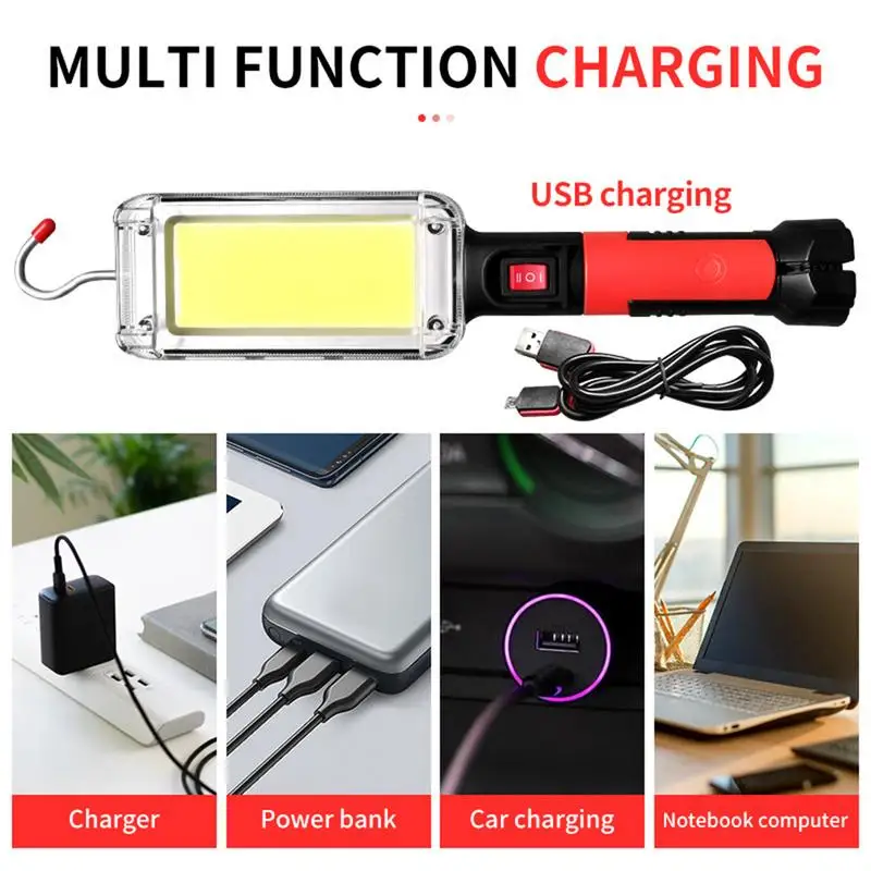 Bright Flashlight Rechargeable Torch Light Long Shot Hand Lamp Portable Trouble Light For Night Walks car Repairing Tools