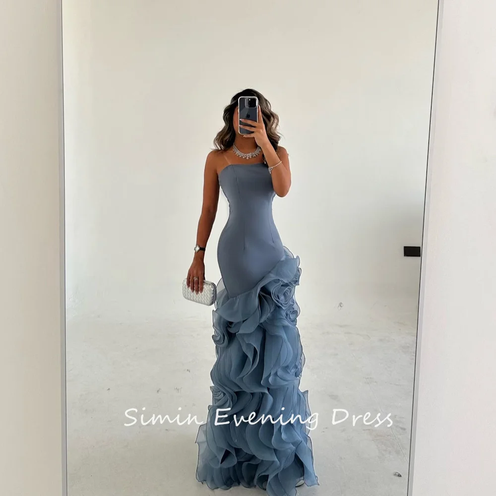 Simin فستانسهرة Luxury Party Dresses Crepe Strapless Fashion Sleeveless elegant Formal Saudi evening gala dress for women 2024