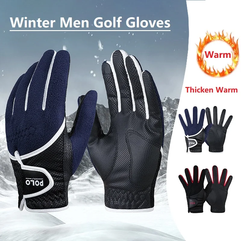 

1 Pair Winter Cold Weather Warm Golf Gloves Men Windproof Thicken Sports Mittens Male Anti-Slip Golf Glooves can touch screen