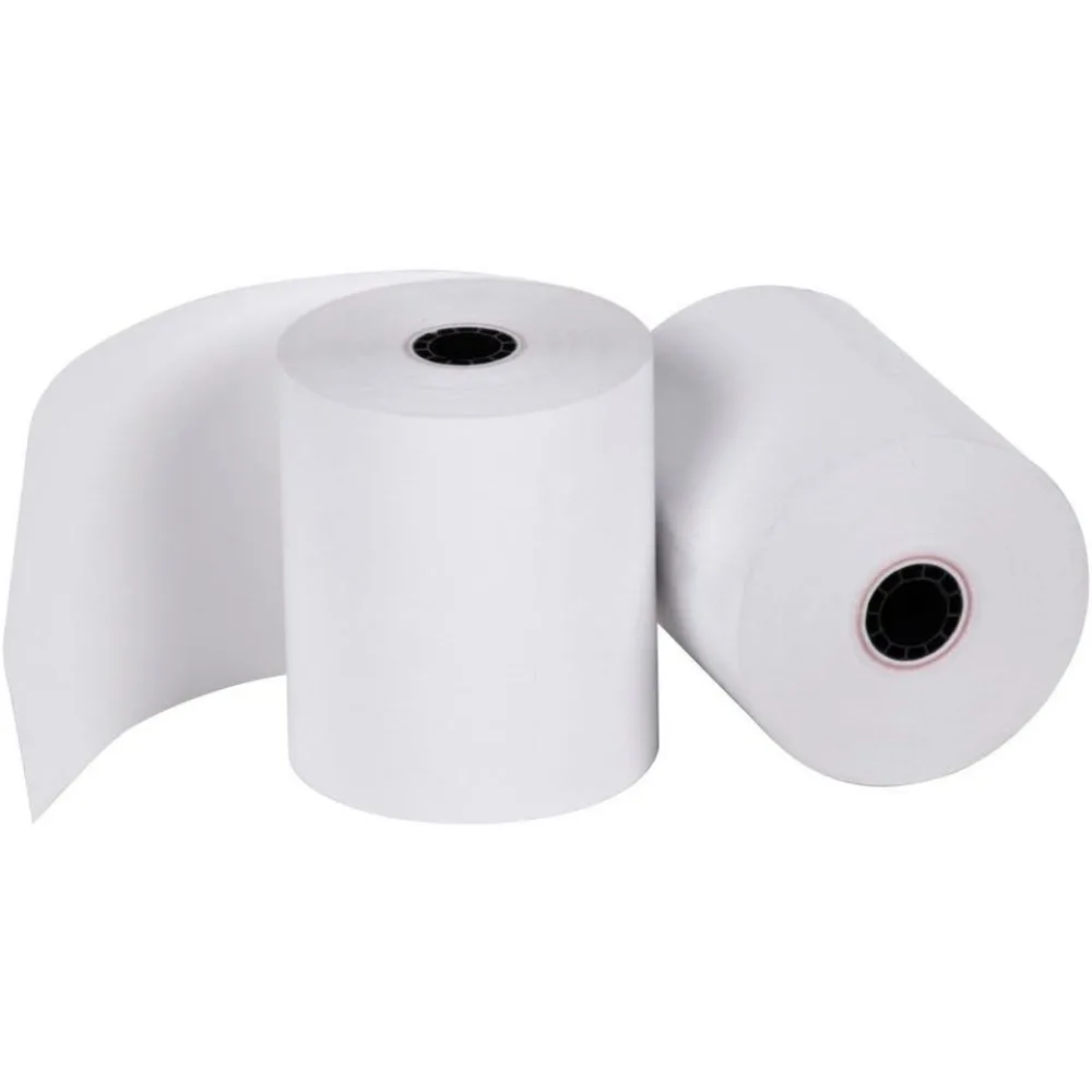 Papel para impressora de cozinha econômico de 1 camada, 3" x 150', pacote com 50 rolos