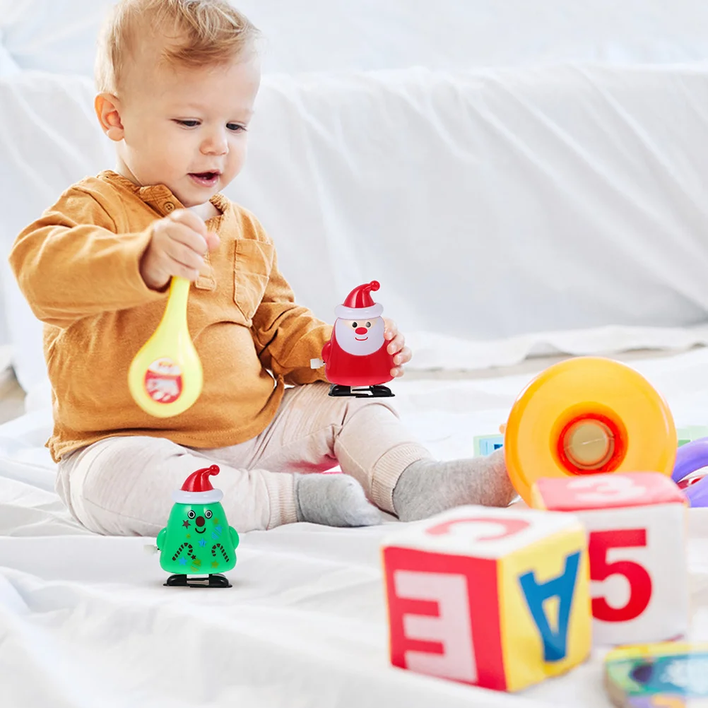 3 pçs acabar papai noel elementos de natal plástico crianças acessórios festa de natal favores adorável compacto brinquedos de natal