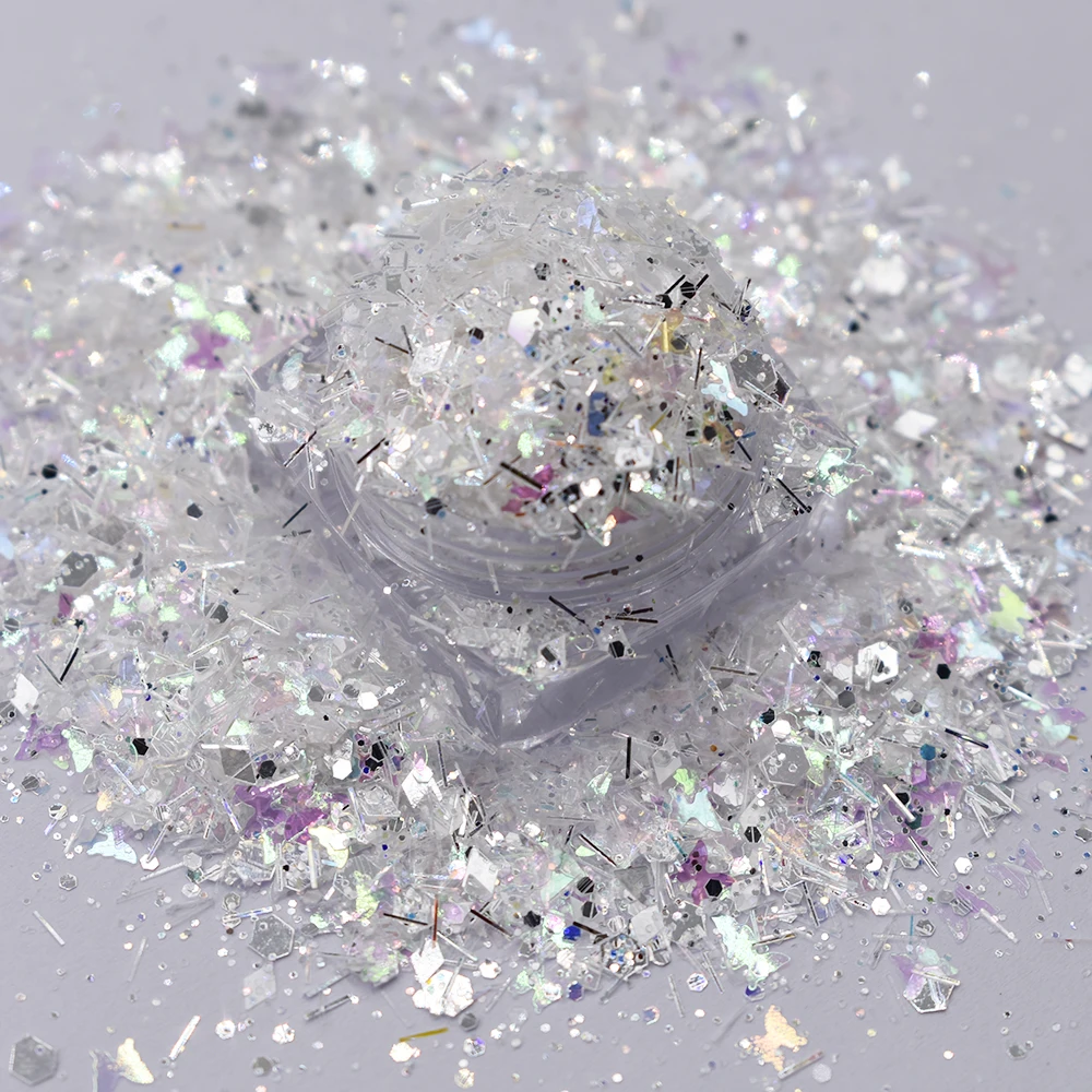 10 g/borsa Crystal Chunky mix Glitter Mermaid Flakes Hexagon Sparkly DIY Nail Decoration Manicure paillettes accessori per la decorazione