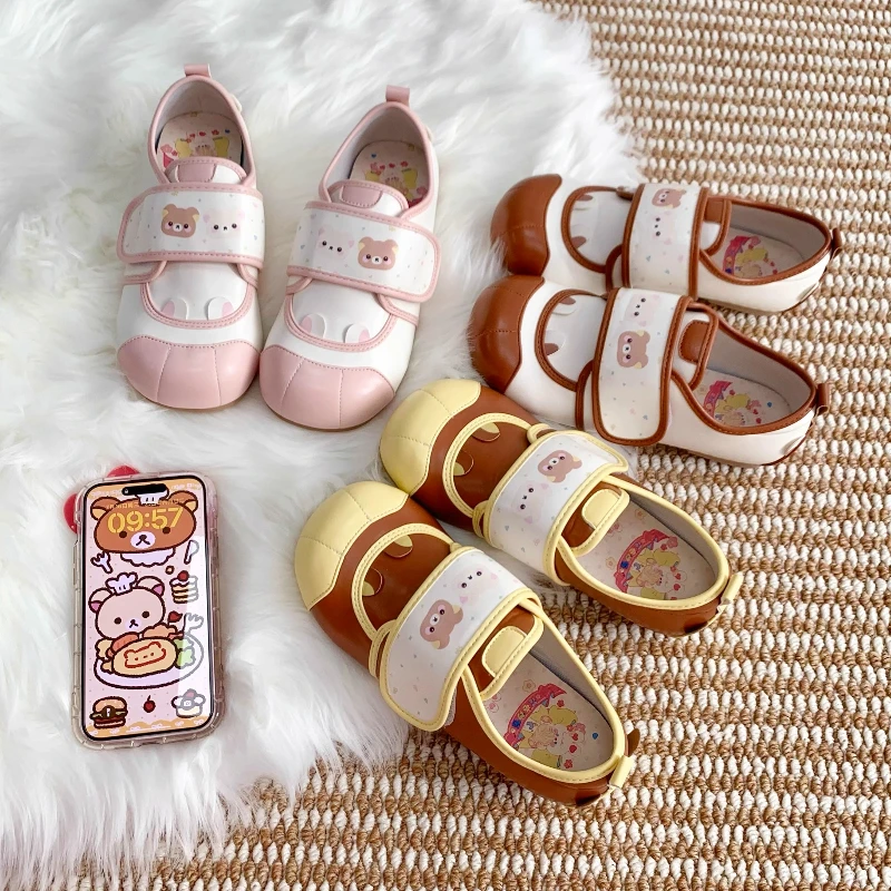 

Japanese Soft Girls Kawaii Round Toe Flat Shoes Spring Autumn New Student Y2K Print Indoor Shoes Daughter Lo Low Heel Pumps