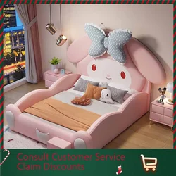 Full Size Kids Bed Style Wood Italian Floor Single Children Bed Luxury Girls Sleeping Letto Per Bambini Furniture For Bedroom