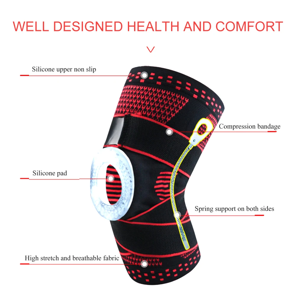 1PC Volleyball Soccer Sports Knee Pads For Gym, Powerlifting,Crossfit Knee Guard Sleeve Support Protection Joint Pain, Arthrosis