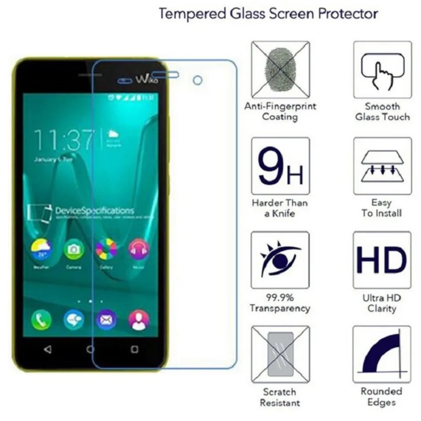 cristal templado screen protector for wiko lenny 0.3mm slim 2.5d tempered glass protective film pelicula de vidro guard