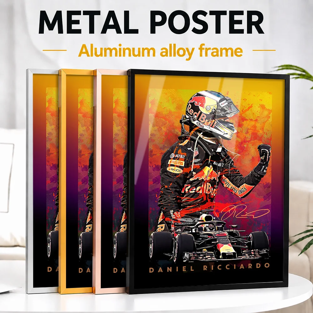 Daniel Ricciardo Framed Metal Poster Personalized Photo Bold Pit Lane Style Wall Art For Home Office Special Housewarming Gift
