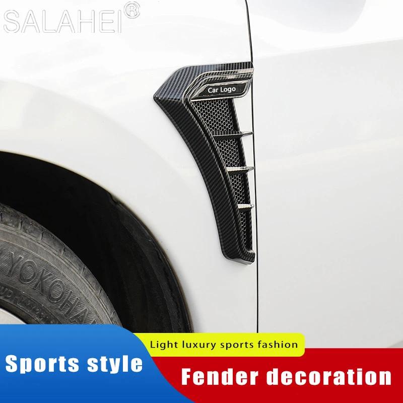 Carbon Black Car Fender Side Vents Air Flow Intake Hole Grille Sticker Cover For Dacia Lodgy Mcv Sandero Duster Spring Logan