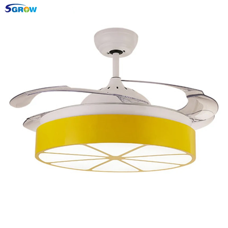 SGROW Invisible Ceiling Fan Light Living Room Dining Room Bedroom Modern Minimalist Nordic Decorative Fan Light With LED