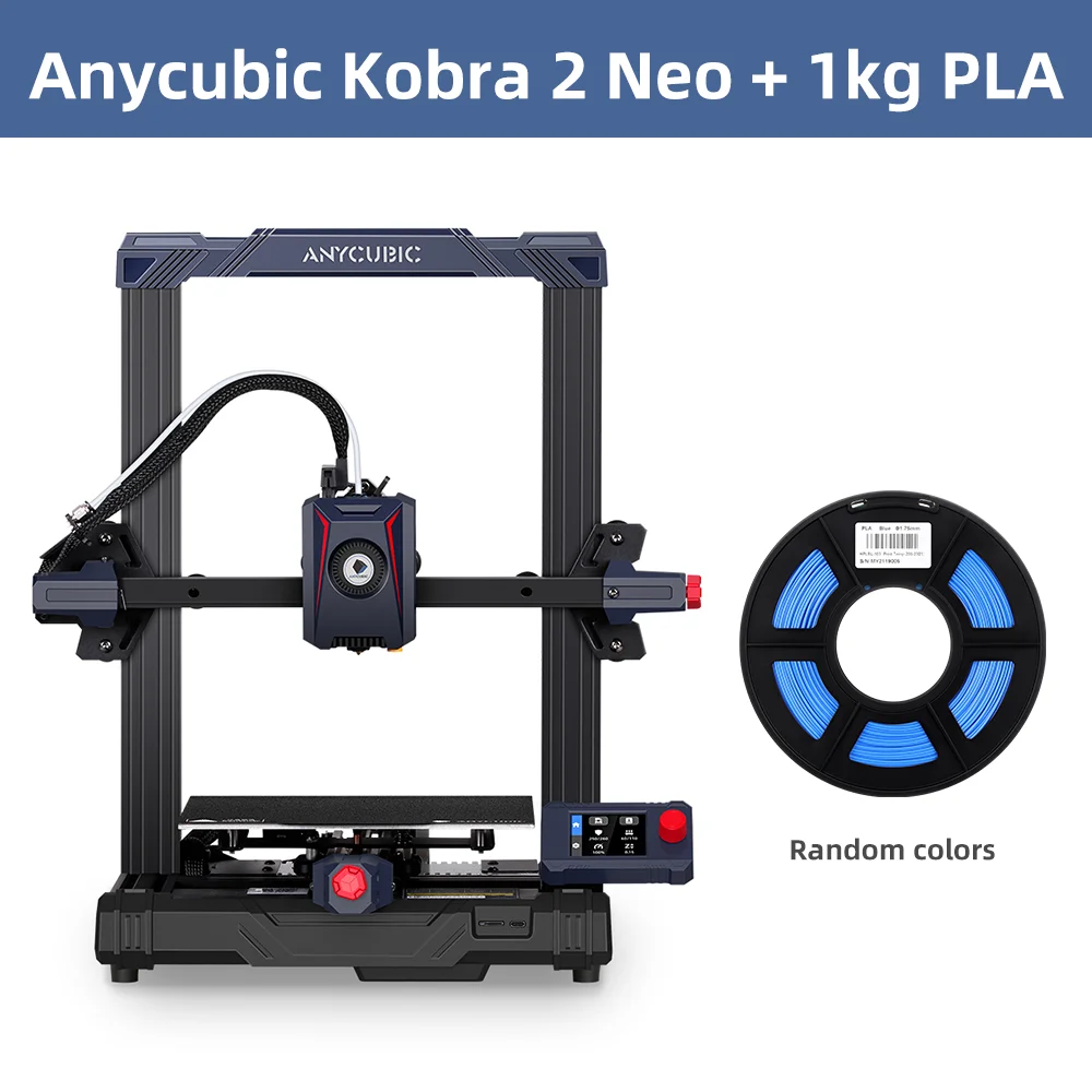 New Kobra 2 Neo FDM 3D Printer With 250mm/s Max Print Speed Build Size 9.8x8.7x8.7in/250 x 220 x220 mm 25-Point Leveling