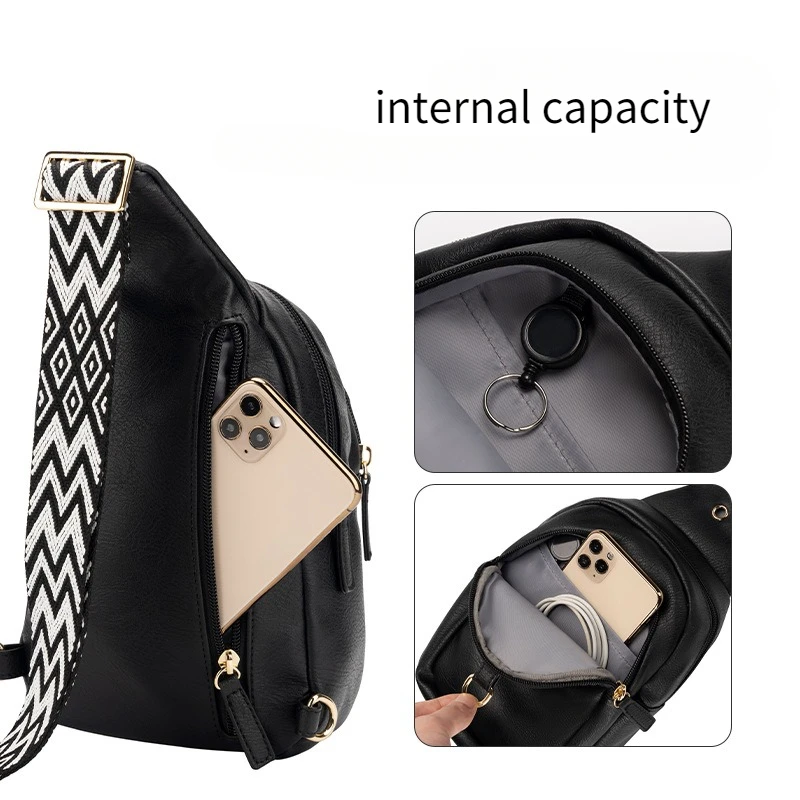 Bolsa de peito pu estilo britânico, masculina e feminina, moda casual, bolsa de ombro multifuncional, à prova d'água, bolsa crossbody para celular