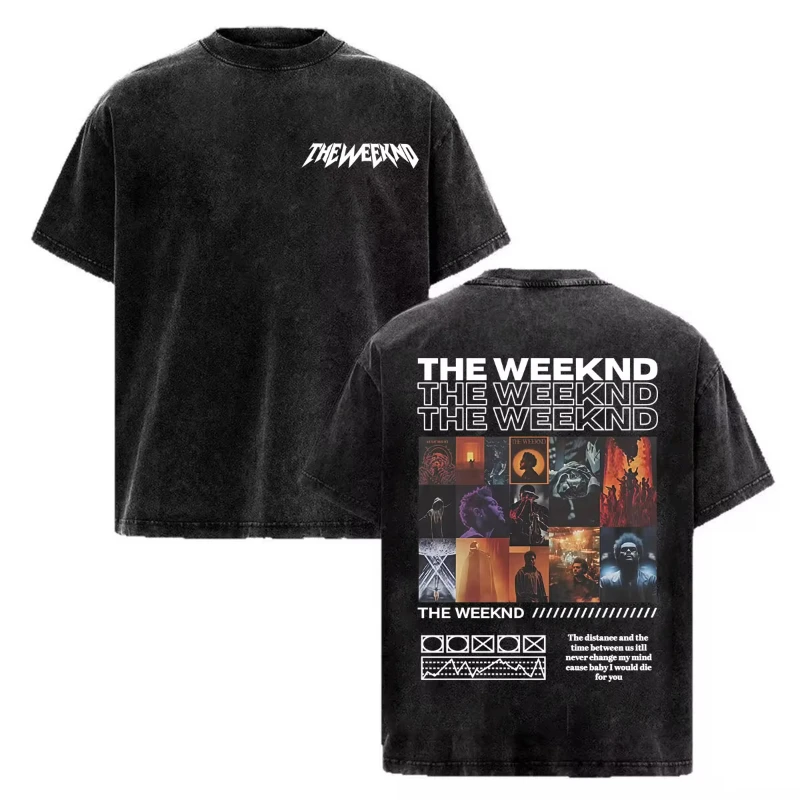 The Weeknd XO After Hours Print T Shirts Men Women Vintage Washed Short Sleeve T-shirts Summer Tops Oversized T-shirt Streetwear