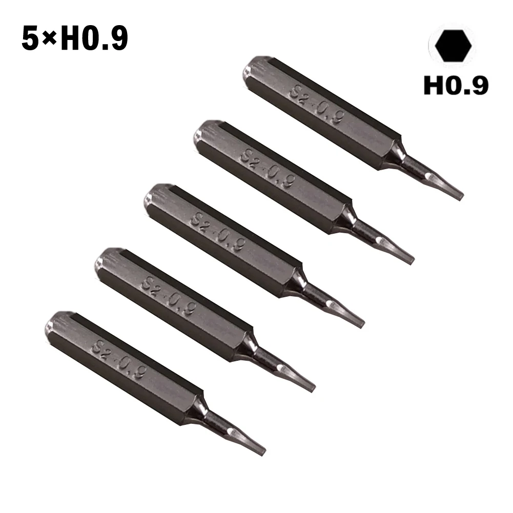 Broca de destornillador de vástago hexagonal H4 × 28mm pequeña H0.7 H0.9 H1.5 H2 H3 H4, cabeza de destornillador 4mm para herramienta de reparación manual, 5 piezas