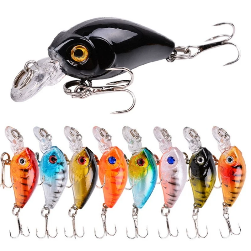 Realistic Long Cast Vibrating Micro Crankbait 4.5cm 4g Plastic Hard Fishing Lure Bait for Trout Smelt Tilapia Freshwater Fishing