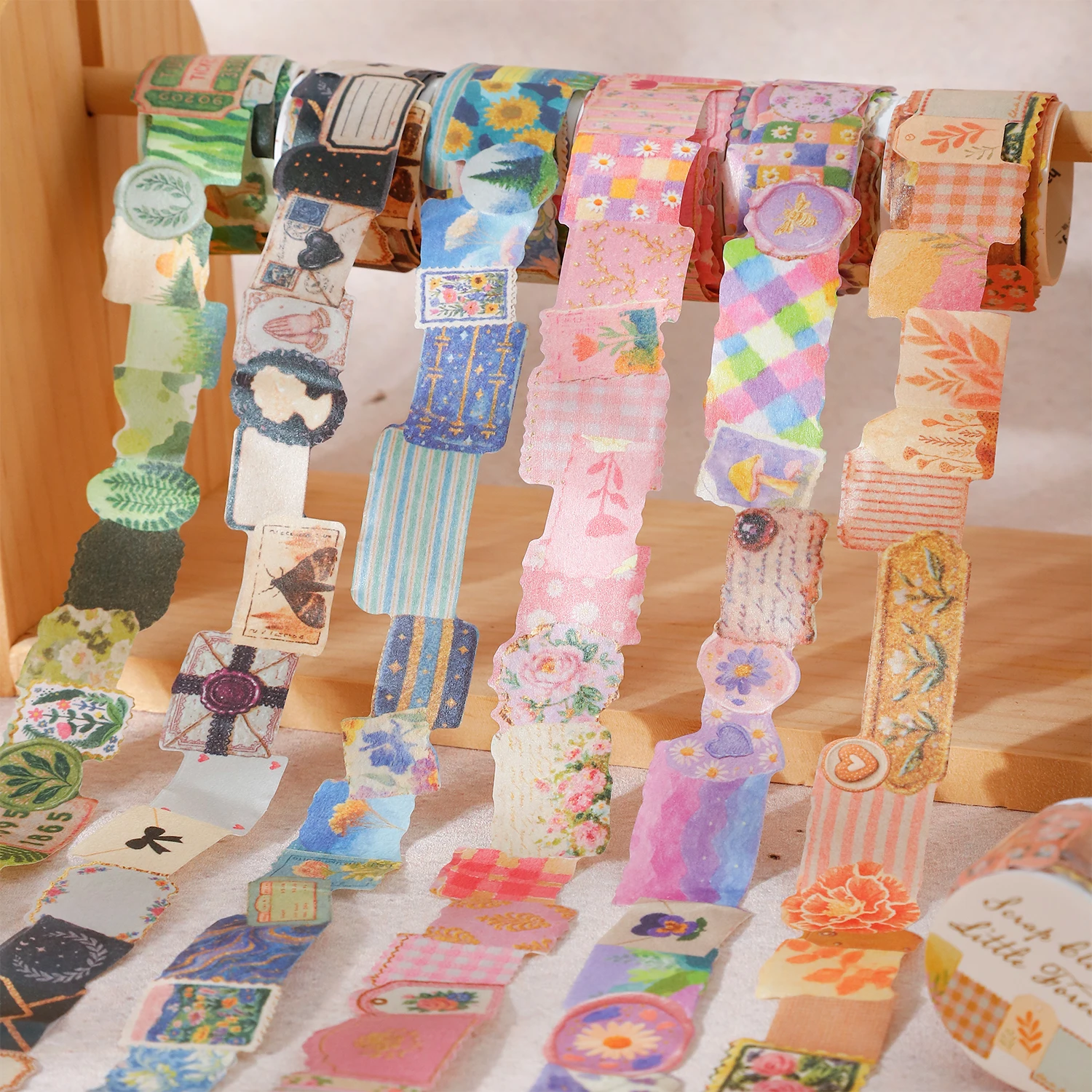 Scrap Cloth Little Forest Series Vintage Plant Flower Landscape Washi Tape Creative DIY Journal Material Collage Stationery