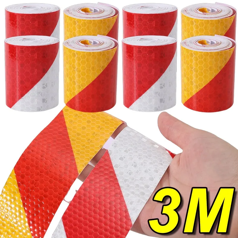 

Автомобильная водонепроницаемая клейкая светоотражающая наклейка 3 м светоотражающая предупреждающая лента безопасности грузовик ночное вождение самоклеящиеся предупреждающие наклейки