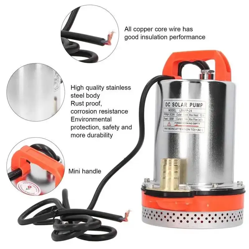 Bomba De Água Submersível Do Poço Profundo, Irrigação De Cobre Do Jardim, Casa Fontes De Jardim, Fluindo 180W, DC 12V, 3m ³ por h