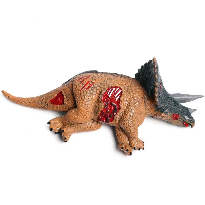 Solid Simulation Jurassic Dinosaur Model Scene Triceratops Corpse T- Rex Dinosaur Toy Ornaments