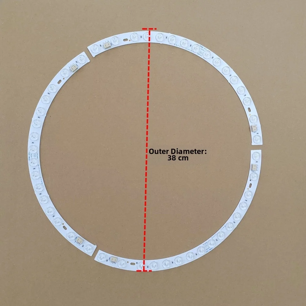 Magnetic and Sticky Mount LED Strip Light for 38cm Fan with Curved Lens Three-Color Adjustable Lighting 36W*2 Power