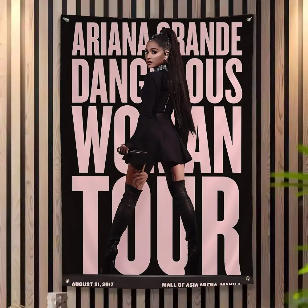 Singer A-Ariana G-Grande-S Banner Art Printing Japanese Wall Flag Anime Wall Hanging Home Decor