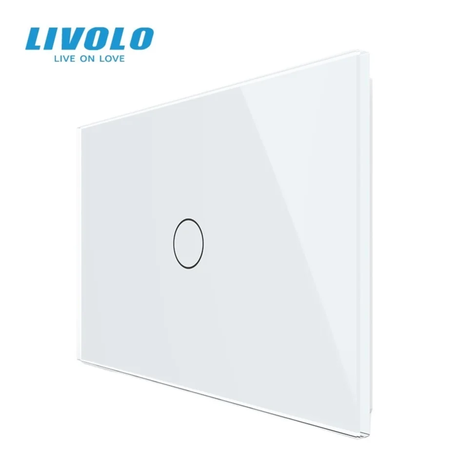 

Новый стандартный настенный сенсорный переключатель LIVOLO США, 1 группа, 1 способ, хрустальное стекло, переменный ток 110-220 В, дисплей подсветки, управление датчиком