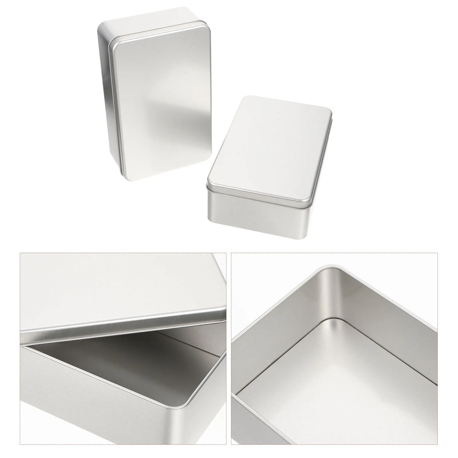 

2pcs Premium Tinplate Storage Durable Gift Candy Packaging Party Favor Boxes Household Tea Canisters Portable Cookie Boxes