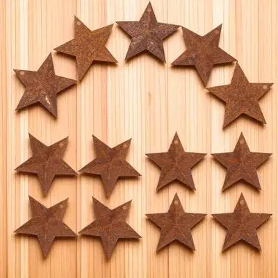 

50pcs Vintage Rusty Stars Hanging Pendants Metal Star Charms For Diy Crafts Christmas Decor Party Rusty Stars Decors