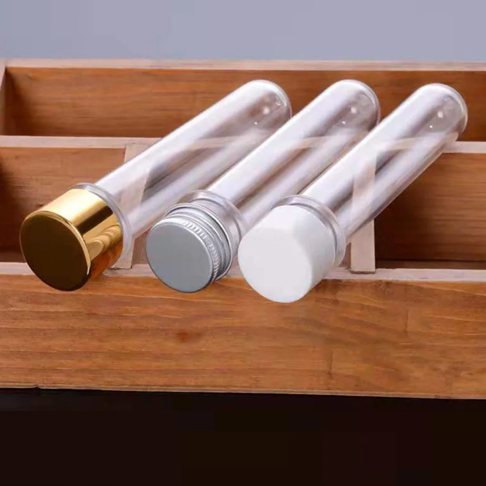12 Pcs Tube Bottles Eco Friendly Candy Storage Reusable Plastic Tubes Handmade Samples Liquid Party Golden