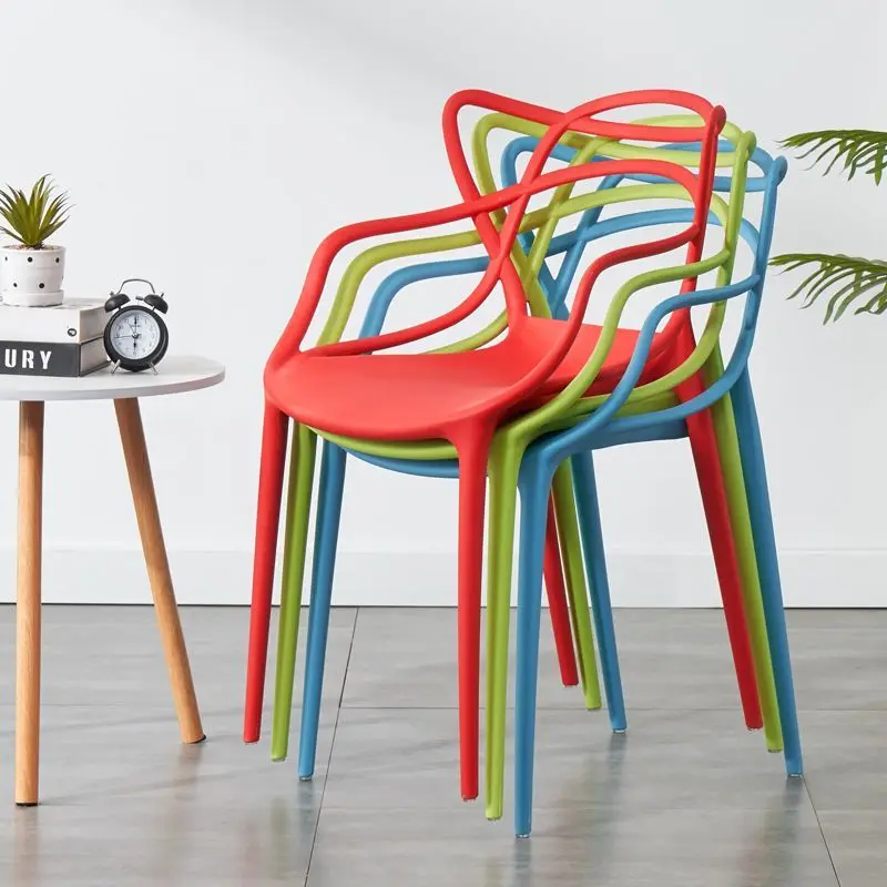 

*e for Modern Colorful Plastic Armchair with Cross -Back , Stackable Dining Chair for Indoor Outdoor Living Room Kitchen *x