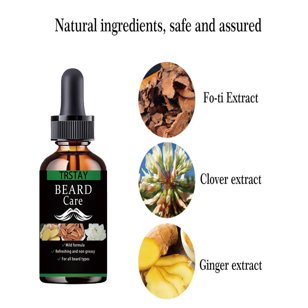 새로운 수염 모발 성장 에센셜 오일 탈모 제품, 천연 콧수염 재성장 오일, 남성 영양 수염 케어 롤러