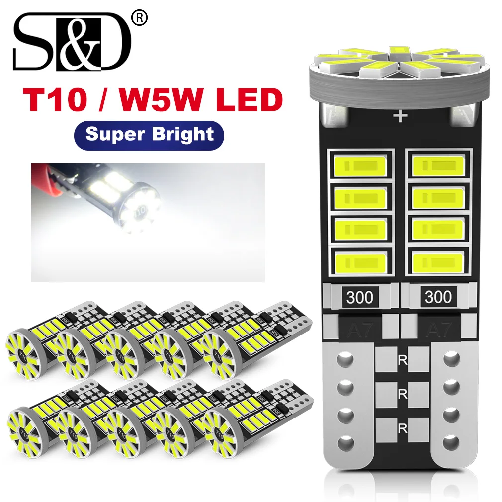 2/8x Canbus T10 W5W Led Bulbs 168 194 25pcs 3014 Chips Car Interior Dome Reading License Plate Light Signal Lamp 6000K 12V