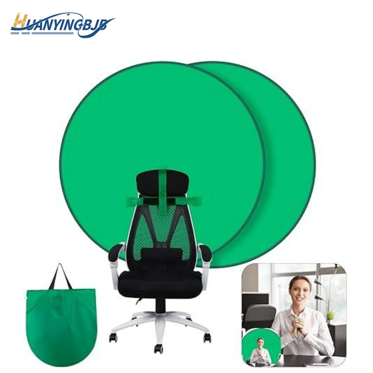 HUANYINGBJB Background Solid Color Green Screen Chair Photo Backdrop Studio Photography Prop Simple Foldable Reflector 110/142CM