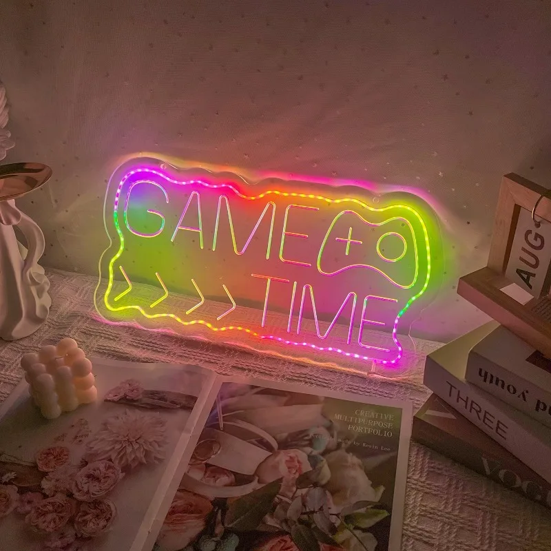 Customizable LED Neon Lights Double-row Text and Game Console Design Neon Sign for Bedroom Gaming Room Decoration Bar Club