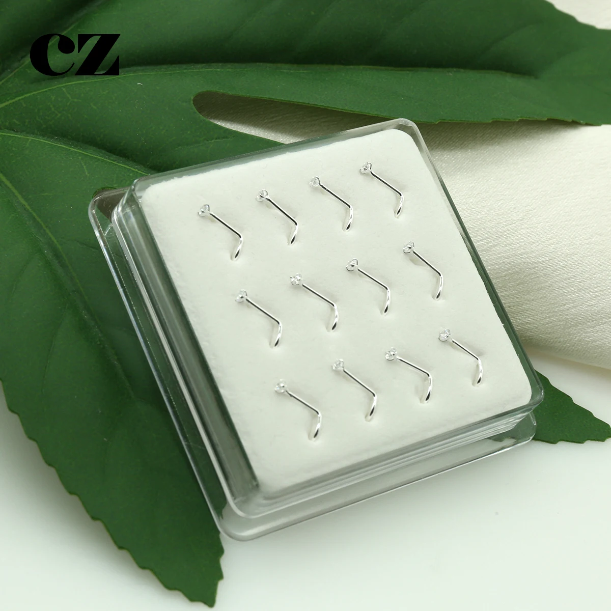 Runder Zirkon 2,0 mm gedrehter Nasenpiercing-Ohrstecker für Damen, Sterlingsilber 925, Nasenpiercing-Schmuck, Nez Pircing Nariz Joy Tous Corporal – Detail 7