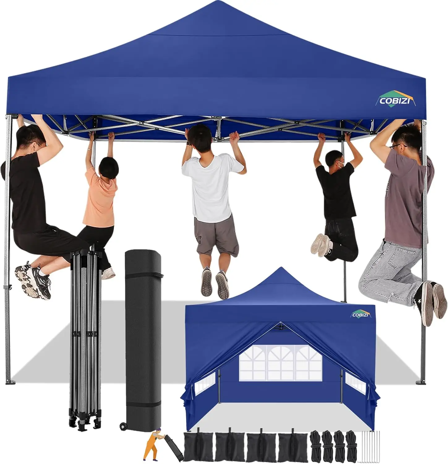 

10x10 Pop Up Canopy with 4 Sidewall,Heavy Duty Canopy UPF 50+ All Season Wind Waterproof Commercial Outdoor Wedding Party Tents