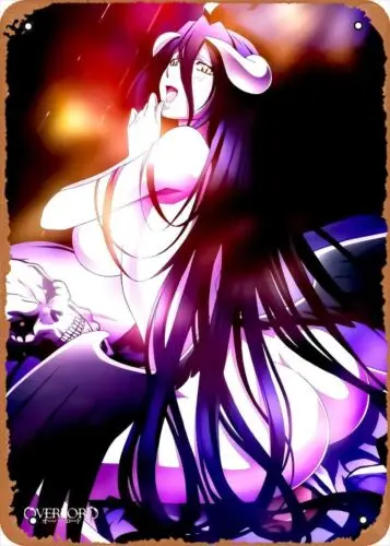 Ysirseu Anime Metal Poster Overlord figure tin sign Art Albedo Wall Art Decor