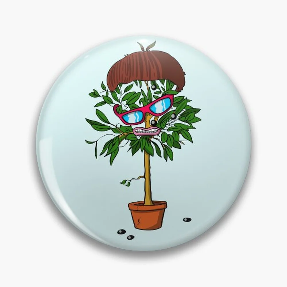oliver olive tree Pin Holographic Star Heart Pin Brooches Laminated Button Fashion Accessory